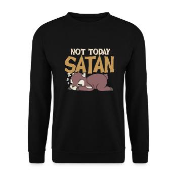 Nicht heute, Satan - Unisex Pullover - Schwarz - Vorne - Alina (178cm) & Michal (187cm)