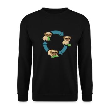 Pug Environmental Protection - Unisex Sweatshirt - black - Front - Alina (178cm) & Michal (187cm)