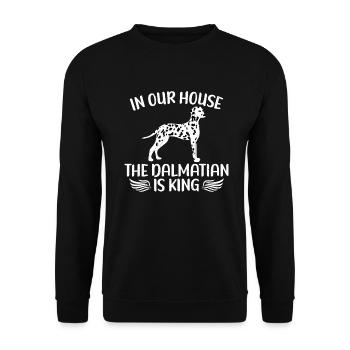 Gifts for Dalmatian Lovers - Unisex Pullover - Schwarz - Vorne - Alina (178cm) & Michal (187cm)