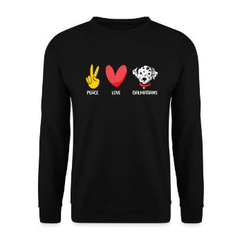 Gifts for Dalmatian Lovers - Unisex Pullover - Schwarz - Vorne - Alina (178cm) & Michal (187cm)