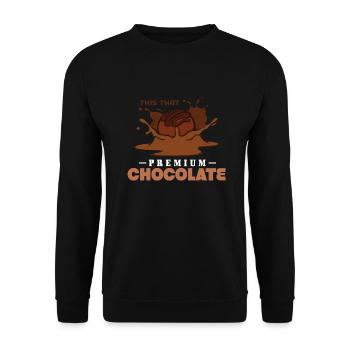 This premium chocolate - Unisex Sweatshirt - black - Front - Alina (178cm) & Michal (187cm)