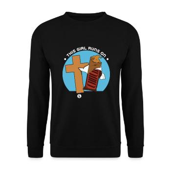 Jesus and Chocolate - Unisex Sweatshirt - black - Front - Alina (178cm) & Michal (187cm)