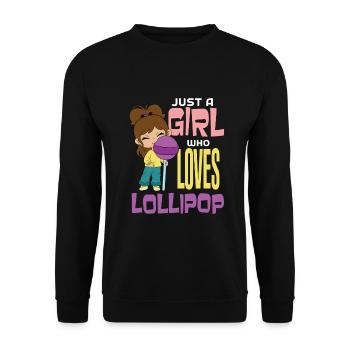 Cadeau de bonbons Lollipop - Sweat-shirt Unisexe - noir - Devant - Alina (178cm) & Michal (187cm)