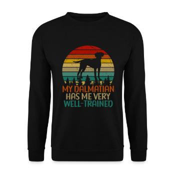 Gifts for Dalmatian Lovers - Unisex Pullover - Schwarz - Vorne - Alina (178cm) & Michal (187cm)