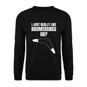Boomerang - Sweat-shirt Unisexe - noir - Devant - Alina (178cm) & Michal (187cm)