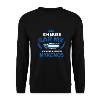 Mykonos - Unisex Pullover - Schwarz - Vorne - Alina (178cm) & Michal (187cm)