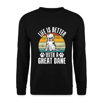 Great Dane Gifts - Unisex Pullover - Schwarz - Vorne - Alina (178cm) & Michal (187cm)