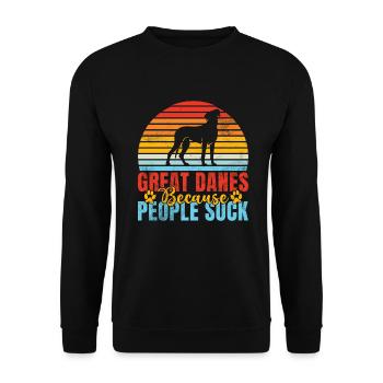 Great Dane Gifts - Unisex Pullover - Schwarz - Vorne - Alina (178cm) & Michal (187cm)