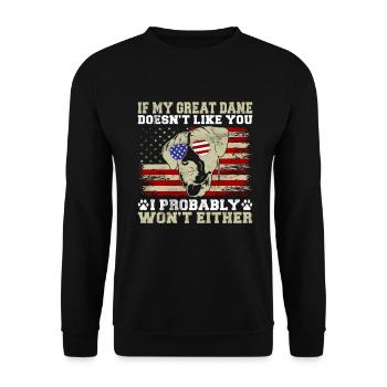 Great Dane Gifts - Unisex Pullover - Schwarz - Vorne - Alina (178cm) & Michal (187cm)