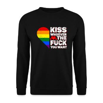 Embrasse qui tu veux - LGBTQ+ - Sweat-shirt Unisexe - noir - Devant - Alina (178cm) & Michal (187cm)