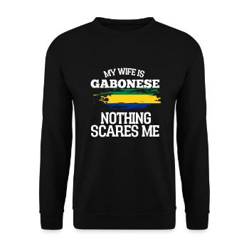 Gabon Ehefrau - Unisex Pullover - Schwarz - Vorne - Alina (178cm) & Michal (187cm)