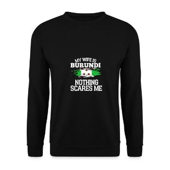 Burundi Wife - Unisex Sweatshirt - black - Front - Alina (178cm) & Michal (187cm)