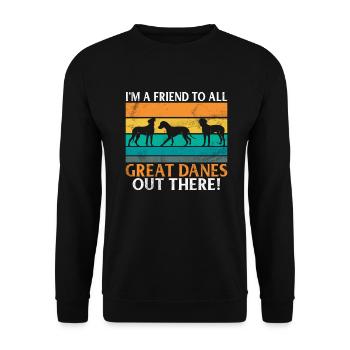 Great Dane Gifts - Unisex Pullover - Schwarz - Vorne - Alina (178cm) & Michal (187cm)