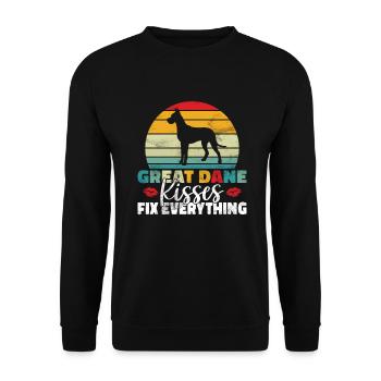 Great Dane Gifts - Unisex Pullover - Schwarz - Vorne - Alina (178cm) & Michal (187cm)