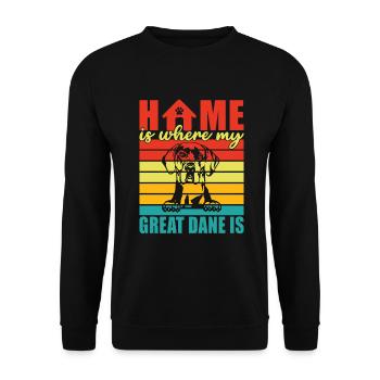 Great Dane Gifts - Unisex Pullover - Schwarz - Vorne - Alina (178cm) & Michal (187cm)