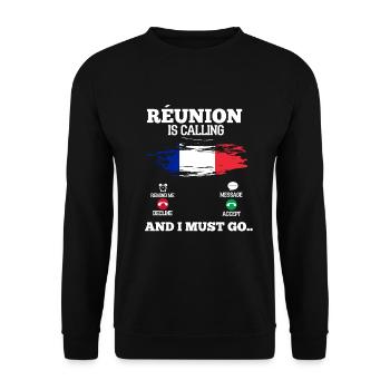 Réunion - Sweat-shirt Unisexe - noir - Devant - Alina (178cm) & Michal (187cm)