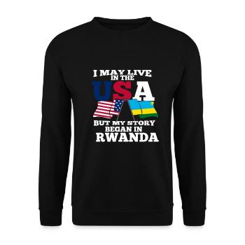 Rwanda - Unisex Pullover - Schwarz - Vorne - Alina (178cm) & Michal (187cm)