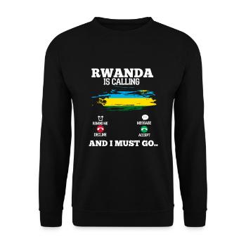 Rwanda - Unisex Pullover - Schwarz - Vorne - Alina (178cm) & Michal (187cm)