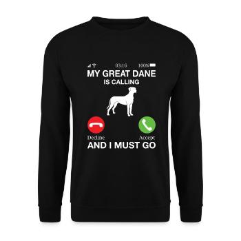 Great Dane Gifts - Unisex Pullover - Schwarz - Vorne - Alina (178cm) & Michal (187cm)