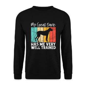 Great Dane Gifts - Unisex Pullover - Schwarz - Vorne - Alina (178cm) & Michal (187cm)