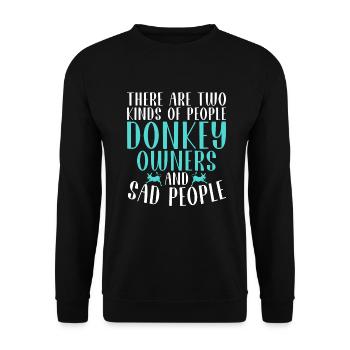 Cadeaux d’amoureux de l’âne - Sweat-shirt Unisexe - noir - Devant - Alina (178cm) & Michal (187cm)