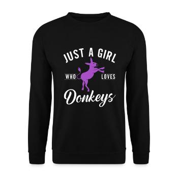Donkey Lover Gifts - Unisex Pullover - Schwarz - Vorne - Alina (178cm) & Michal (187cm)