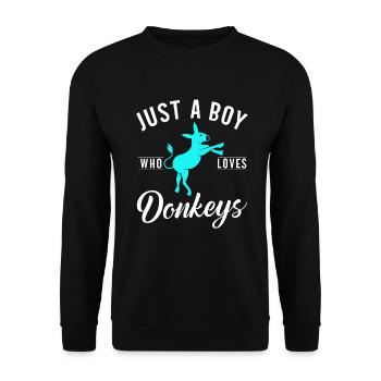 Donkey Lover Gifts - Unisex Pullover - Schwarz - Vorne - Alina (178cm) & Michal (187cm)