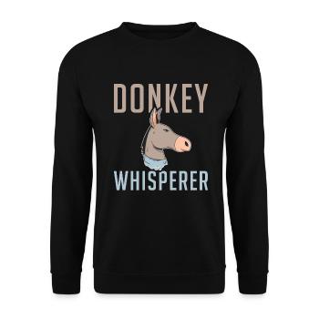 Donkey Lover Gifts - Unisex Pullover - Schwarz - Vorne - Alina (178cm) & Michal (187cm)