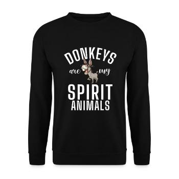 Cadeaux d’amoureux de l’âne - Sweat-shirt Unisexe - noir - Devant - Alina (178cm) & Michal (187cm)