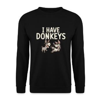 Donkey Lover Gifts - Unisex Pullover - Schwarz - Vorne - Alina (178cm) & Michal (187cm)