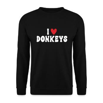 Cadeaux d’amoureux de l’âne - Sweat-shirt Unisexe - noir - Devant - Alina (178cm) & Michal (187cm)