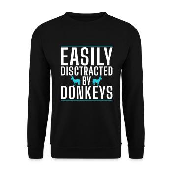 Cadeaux d’amoureux de l’âne - Sweat-shirt Unisexe - noir - Devant - Alina (178cm) & Michal (187cm)