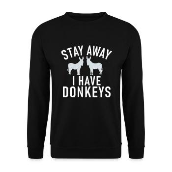 Cadeaux d’amoureux de l’âne - Sweat-shirt Unisexe - noir - Devant - Alina (178cm) & Michal (187cm)