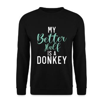 Donkey Lover Gifts - Unisex Pullover - Schwarz - Vorne - Alina (178cm) & Michal (187cm)