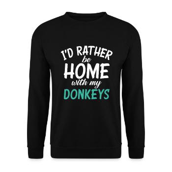Cadeaux d’amoureux de l’âne - Sweat-shirt Unisexe - noir - Devant - Alina (178cm) & Michal (187cm)
