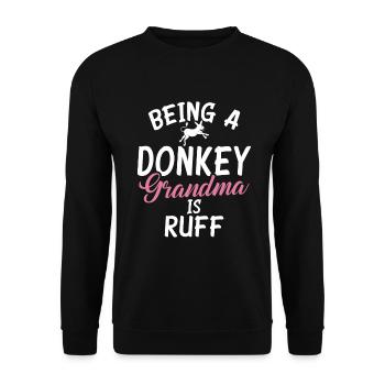 Donkey Lover Gifts - Unisex Pullover - Schwarz - Vorne - Alina (178cm) & Michal (187cm)