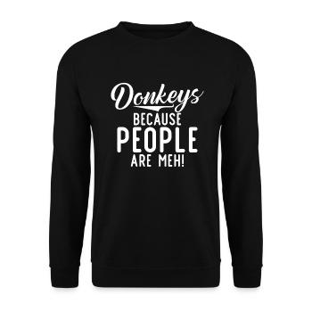 Cadeaux d’amoureux de l’âne - Sweat-shirt Unisexe - noir - Devant - Alina (178cm) & Michal (187cm)