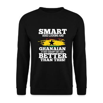 Ghana - Unisex Sweatshirt - black - Front - Alina (178cm) & Michal (187cm)