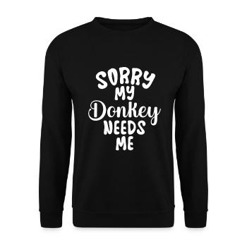 Cadeaux d’amoureux de l’âne - Sweat-shirt Unisexe - noir - Devant - Alina (178cm) & Michal (187cm)