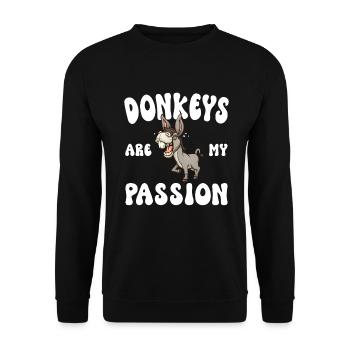 Donkey Lover Gifts - Unisex Pullover - Schwarz - Vorne - Alina (178cm) & Michal (187cm)