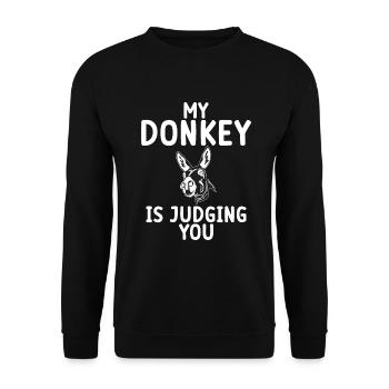 Donkey Lover Gifts - Unisex Pullover - Schwarz - Vorne - Alina (178cm) & Michal (187cm)