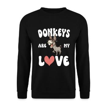 Cadeaux d’amoureux de l’âne - Sweat-shirt Unisexe - noir - Devant - Alina (178cm) & Michal (187cm)