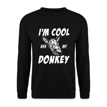 Donkey Lover Gifts - Unisex Pullover - Schwarz - Vorne - Alina (178cm) & Michal (187cm)
