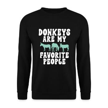 Cadeaux d’amoureux de l’âne - Sweat-shirt Unisexe - noir - Devant - Alina (178cm) & Michal (187cm)