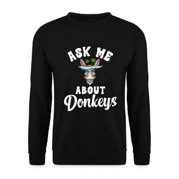 Donkey Lover Gifts - Unisex Pullover - Schwarz - Vorne - Alina (178cm) & Michal (187cm)