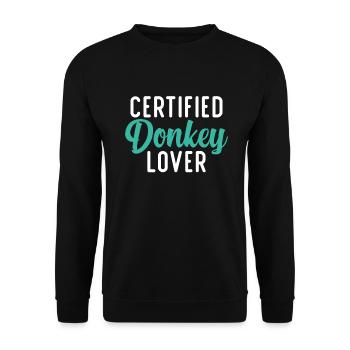 Cadeaux d’amoureux de l’âne - Sweat-shirt Unisexe - noir - Devant - Alina (178cm) & Michal (187cm)