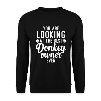 Donkey Lover Gifts - Unisex Pullover - Schwarz - Vorne - Alina (178cm) & Michal (187cm)