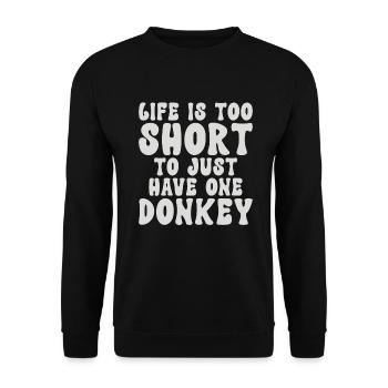 Cadeaux d’amoureux de l’âne - Sweat-shirt Unisexe - noir - Devant - Alina (178cm) & Michal (187cm)