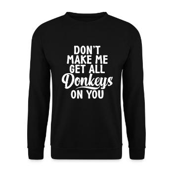 Cadeaux d’amoureux de l’âne - Sweat-shirt Unisexe - noir - Devant - Alina (178cm) & Michal (187cm)