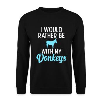 Cadeaux d’amoureux de l’âne - Sweat-shirt Unisexe - noir - Devant - Alina (178cm) & Michal (187cm)